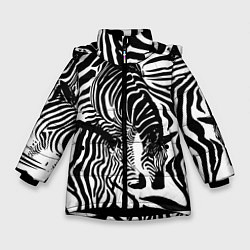 Зимняя куртка для девочки Полосатая зебра