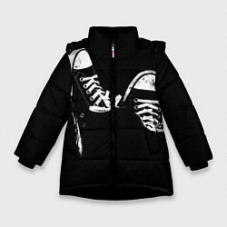 Куртка зимняя для девочки Кеды, цвет: 3D-черный