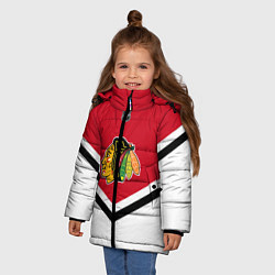 Куртка зимняя для девочки NHL: Chicago Blackhawks, цвет: 3D-светло-серый — фото 2