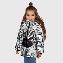 Куртка зимняя для девочки Yin Yang Tigers, цвет: 3D-светло-серый — фото 2