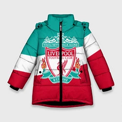 Куртка зимняя для девочки Liverpool: You'll never walk alone, цвет: 3D-черный