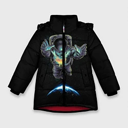 Зимняя куртка для девочки Космическая бабочка