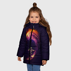 Куртка зимняя для девочки Космический серфинг, цвет: 3D-черный — фото 2