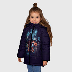 Куртка зимняя для девочки Неизвестная галактика, цвет: 3D-черный — фото 2
