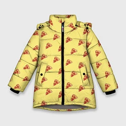 Куртка зимняя для девочки Рай пиццы, цвет: 3D-светло-серый