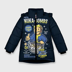Куртка зимняя для девочки Nuka Bombs, цвет: 3D-черный