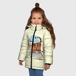 Куртка зимняя для девочки Маленький тигренок, цвет: 3D-черный — фото 2
