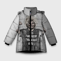 Куртка зимняя для девочки Нурмагомедов Хабиб, цвет: 3D-черный