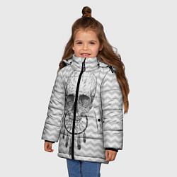 Куртка зимняя для девочки Череп мечтателя, цвет: 3D-светло-серый — фото 2