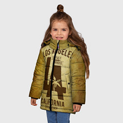 Куртка зимняя для девочки Лос-Анджелес, цвет: 3D-черный — фото 2