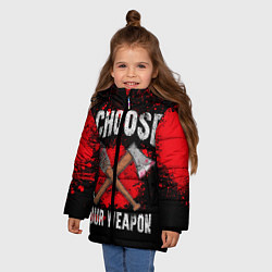Куртка зимняя для девочки Choose Your Weapon, цвет: 3D-красный — фото 2