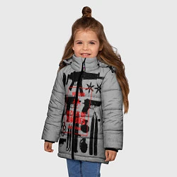 Куртка зимняя для девочки Арсенал против зомби, цвет: 3D-черный — фото 2