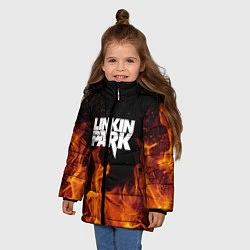 Куртка зимняя для девочки Linkin Park: Hell Flame, цвет: 3D-красный — фото 2