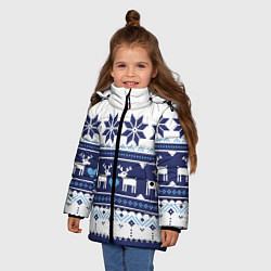 Куртка зимняя для девочки Скандинавские олени, цвет: 3D-черный — фото 2