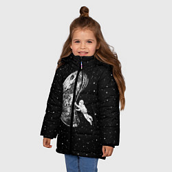 Куртка зимняя для девочки Начало ночи, цвет: 3D-черный — фото 2