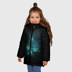 Куртка зимняя для девочки Взгляд на звезды, цвет: 3D-красный — фото 2