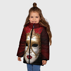 Куртка зимняя для девочки Венецианская маска, цвет: 3D-черный — фото 2