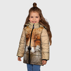 Куртка зимняя для девочки Лиса щурится, цвет: 3D-черный — фото 2