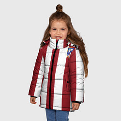 Куртка зимняя для девочки Атлетико Мадрид, цвет: 3D-светло-серый — фото 2