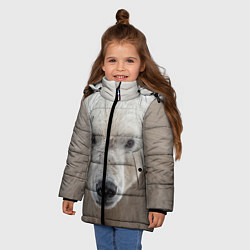 Куртка зимняя для девочки Белый медведь, цвет: 3D-черный — фото 2