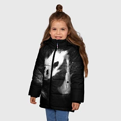 Куртка зимняя для девочки Молочная панда, цвет: 3D-черный — фото 2