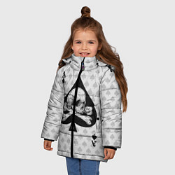 Куртка зимняя для девочки Смертельный туз, цвет: 3D-светло-серый — фото 2