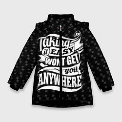 Куртка зимняя для девочки Taking It Easy, цвет: 3D-черный