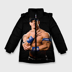 Куртка зимняя для девочки Джон Сина борец, цвет: 3D-черный