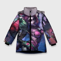 Куртка зимняя для девочки Ориана, цвет: 3D-черный
