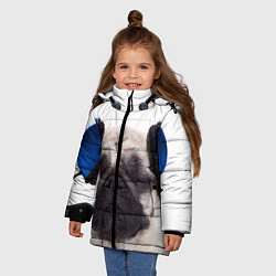 Куртка зимняя для девочки Мопс в наушниках, цвет: 3D-красный — фото 2