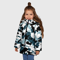 Куртка зимняя для девочки Камуфляж зимний: пятна, цвет: 3D-светло-серый — фото 2