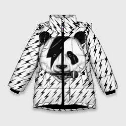 Куртка зимняя для девочки Панда вокалист, цвет: 3D-черный