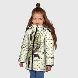 Куртка зимняя для девочки Зеленая миссия, цвет: 3D-светло-серый — фото 2