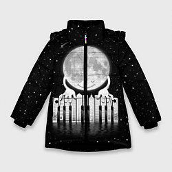 Куртка зимняя для девочки Лунная мелодия, цвет: 3D-черный