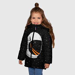 Куртка зимняя для девочки Шлем астронавта, цвет: 3D-черный — фото 2