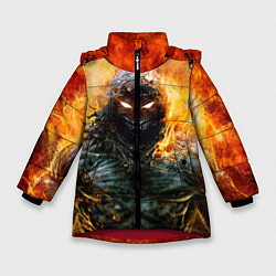 Куртка зимняя для девочки Disturbed: Monster Flame, цвет: 3D-красный