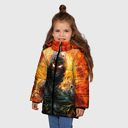 Куртка зимняя для девочки Disturbed: Monster Flame, цвет: 3D-красный — фото 2