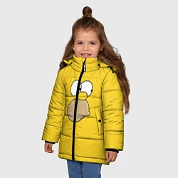 Куртка зимняя для девочки Гомер стесняется, цвет: 3D-черный — фото 2