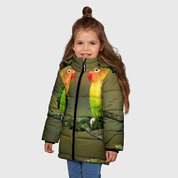 Куртка зимняя для девочки Два попугая, цвет: 3D-светло-серый — фото 2
