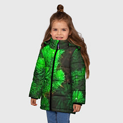Куртка зимняя для девочки Зелёная ель, цвет: 3D-черный — фото 2