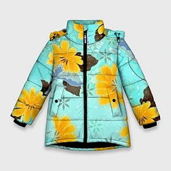 Зимняя куртка для девочки Цветочный узор