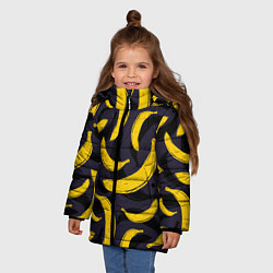 Куртка зимняя для девочки Бананы, цвет: 3D-черный — фото 2