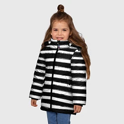 Куртка зимняя для девочки Тельняшка зебра, цвет: 3D-светло-серый — фото 2