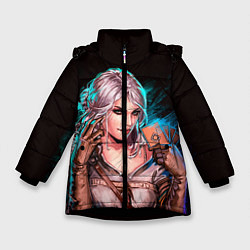 Куртка зимняя для девочки Цири 1, цвет: 3D-черный