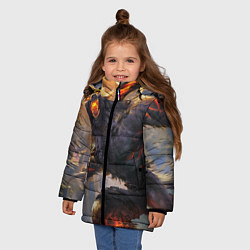Куртка зимняя для девочки Оборотень, цвет: 3D-черный — фото 2