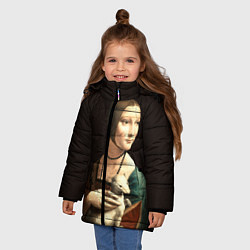 Куртка зимняя для девочки Дама с горностаем, цвет: 3D-черный — фото 2