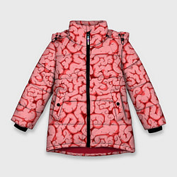 Куртка зимняя для девочки Мозг, цвет: 3D-красный