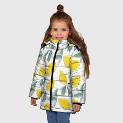 Куртка зимняя для девочки Лимончики, цвет: 3D-светло-серый — фото 2