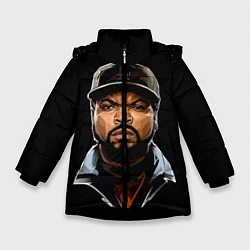 Куртка зимняя для девочки Ice Cube, цвет: 3D-черный