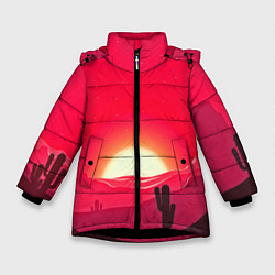 Куртка зимняя для девочки Gorgeous sunset, цвет: 3D-черный